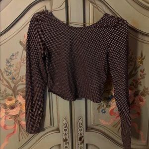 Cropped polka dot long sleeved shirt